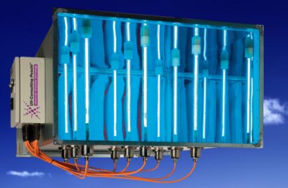Sistema de desinfección por lámparas de ultravioleta con filtro incluido para conductos de aire