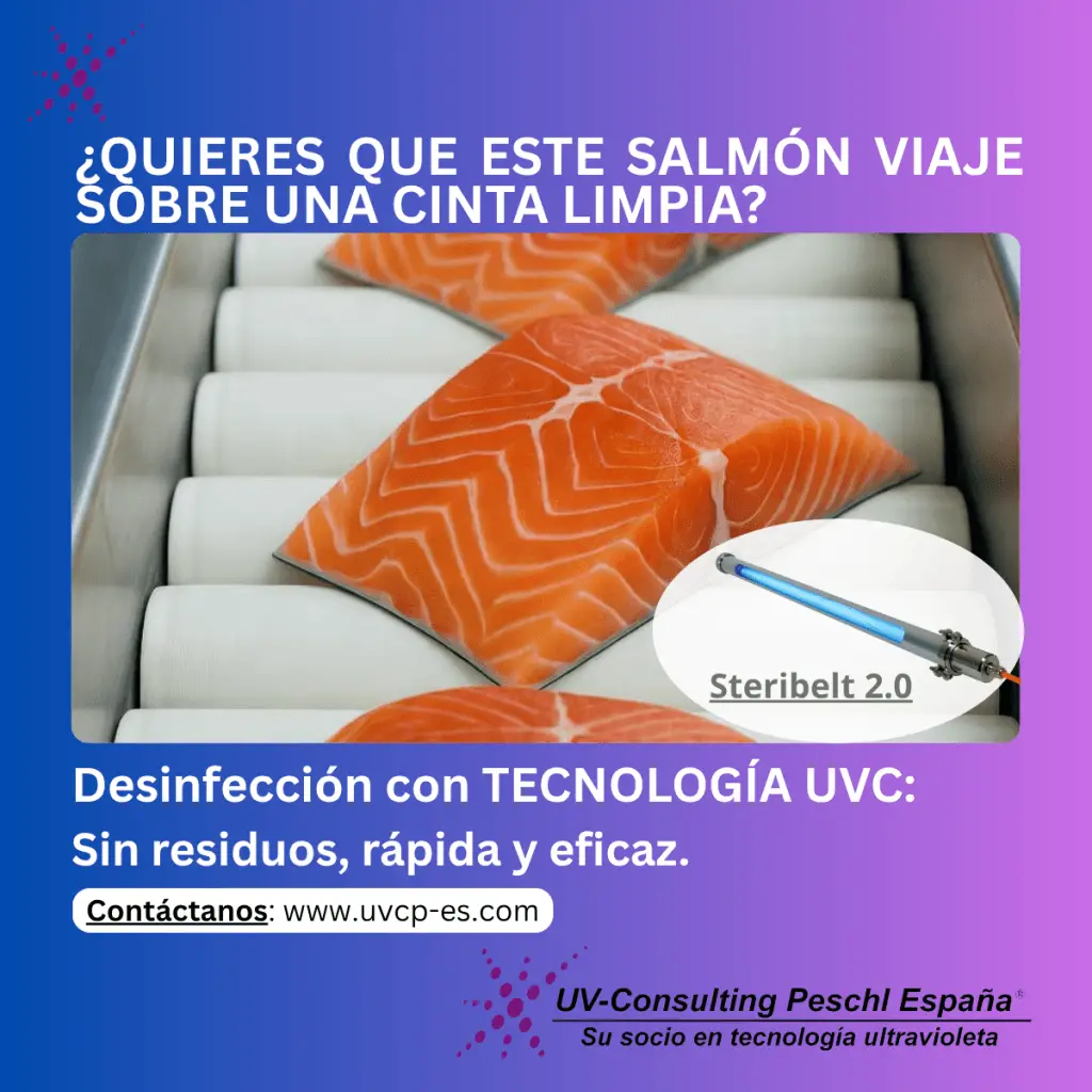 Desinfección superficies UVC cinta de salmón